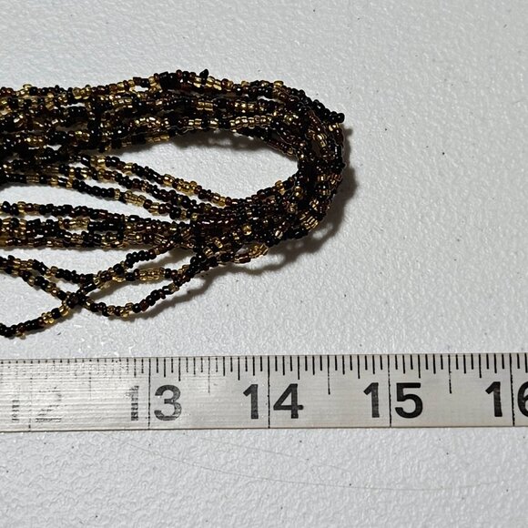 Handcrafted Seed Bead Chunky Multi Strand Necklace Statement Fashion Jewelry - Picture 6 of 6